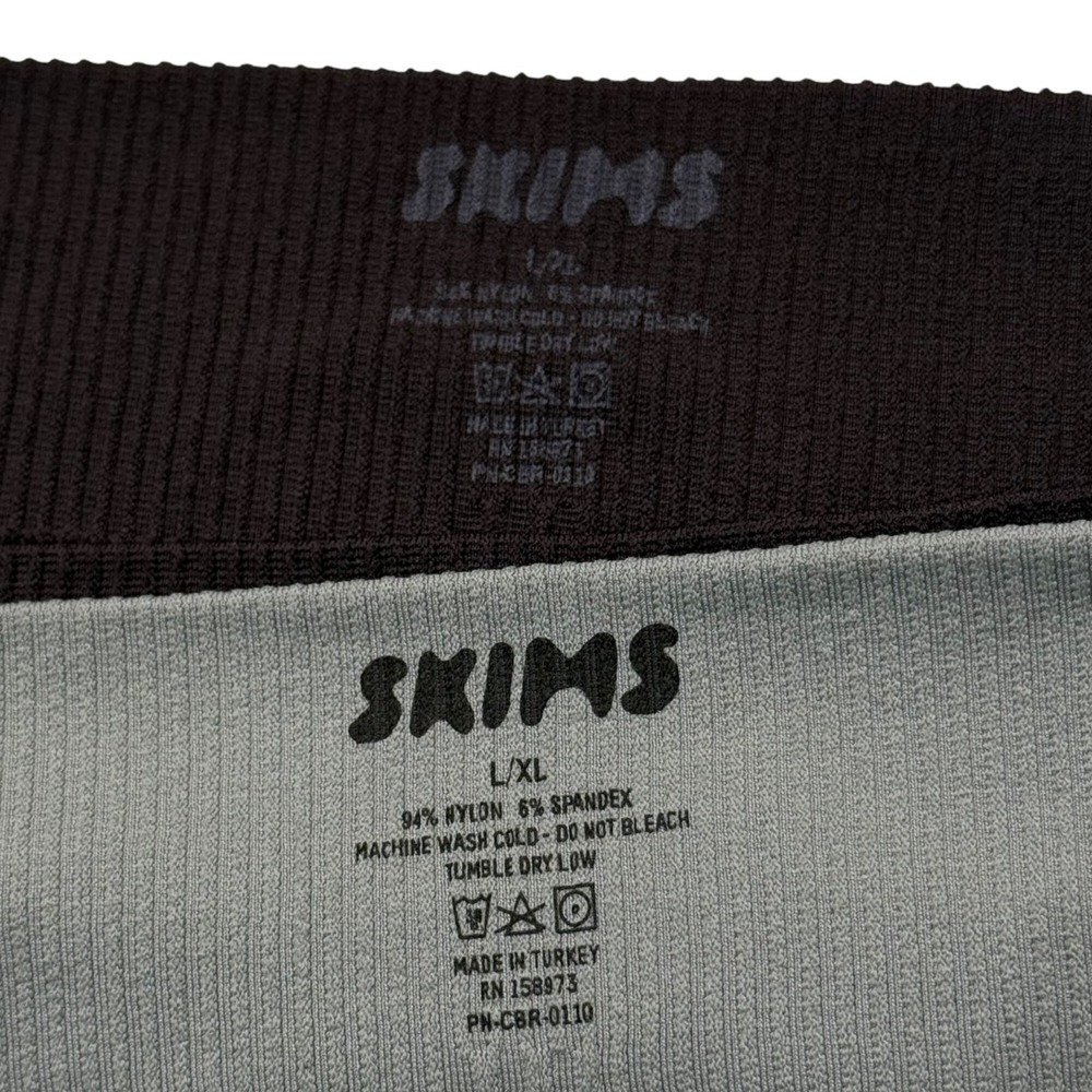 SKIMS Stretch Rib Brief Lot of 2 NEW Soot Sea Haze L/XL - Picture 9 of 11